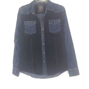 Big Seven Multi Mix Burnout Button Down Shirt